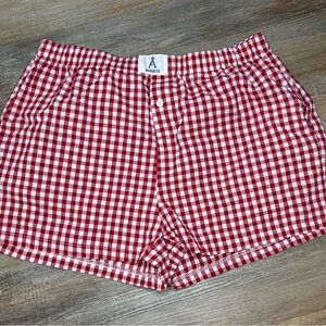 Hanes Red and White Checkered Women's Shorts